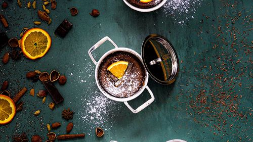 Fondant au chocolat aux oranges confites x Cristel