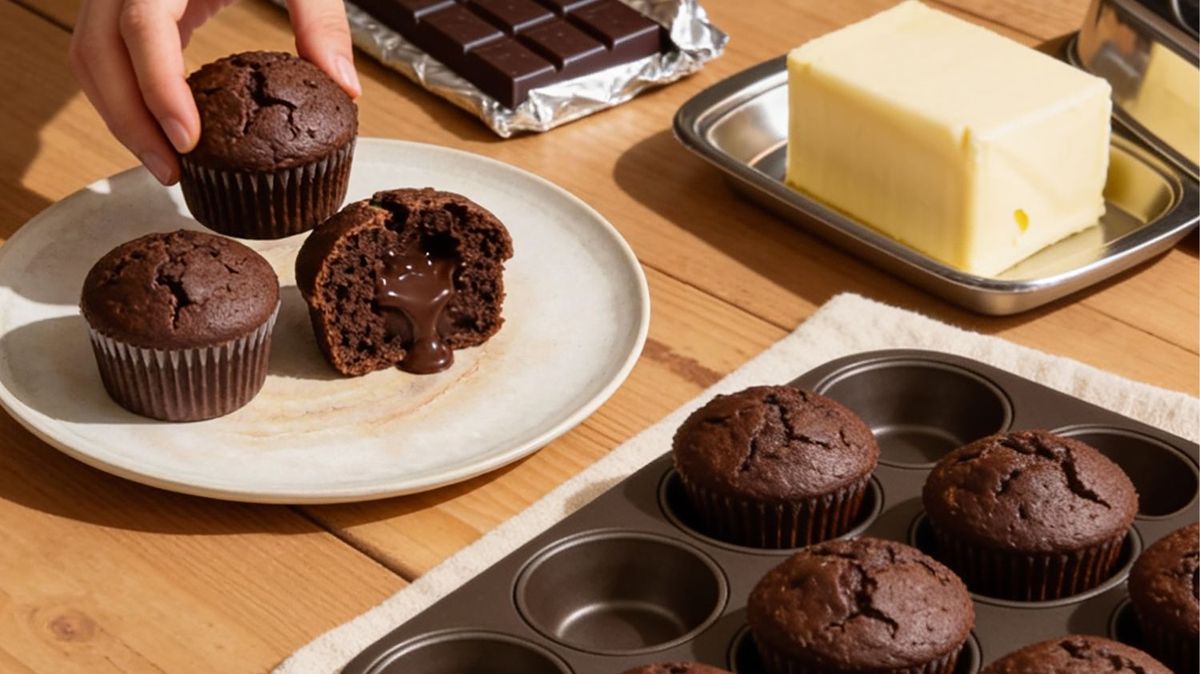 Muffin tout chocolat au cœur fondant