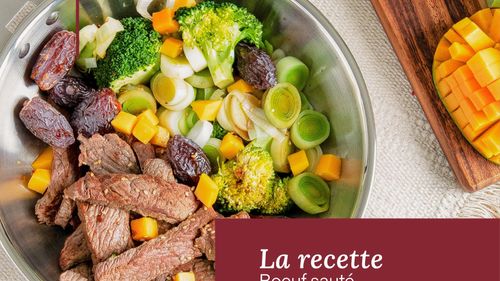 RECETTES - Bœuf sauté à la mangue et dattes