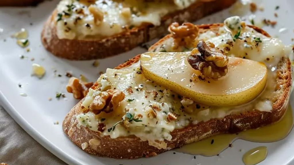 Tartines gourmandes : Poires et Gorgonzola