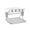 Egouttoir à vaisselle pliable 17 assiettes gris clair - Visuel 0