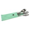 Couverts nomades Cookut Nabu en inox + pochette en coton verte - Visuel 0