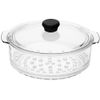 Element cuit vapeur verre 20 cm couvercle bouton noir - Visuel 0