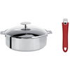 Set Sauteuse Mutine 24cm + poignée framboise + couvercle en verre - Visuel 0
