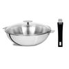Wok Casteline 30 cm + couvercle verre + poignée Mutine - Visuel 1