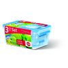 Set de 3 boîtes Clip&Close rectangle bleu - Visuel 0