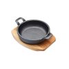 Mini plat à gratin 12,5 cm en fonte avec support bois - Visuel 0