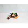Mini plat à gratin 12,5 cm en fonte avec support bois - Culinarion