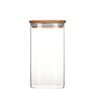 Boîte en verre carrée avec couvercle bambou 1,4L