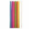Lot 6 pailles droites silicone 25 cm - Visuel 0
