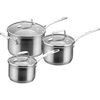 SET DE 3 CASSEROLES AVEC COUVERCLES EN VERRE IMPACT - Visuel 1