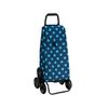 Poussette de marché carlux isotherme 6 roues pois bleu ciel - Visuel 0