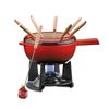 Service à fondue en fonte rouge - Visuel 0
