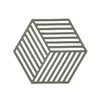 Dessous de plat hexagon en silicone olive taupe - Visuel 0