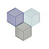 Lot de 3 Dessous de plat Hexagon Indigo/Fog/Olive Taupe - Visuel 0