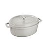 Cocotte en fonte ovale 33cm truffe blanche - Visuel 0