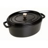 Cocotte en fonte ovale 33 cm noir mat - Visuel 0