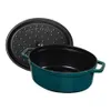Cocotte ovale en fonte bleue La Mer Majolique 37 cm - Visuel 2