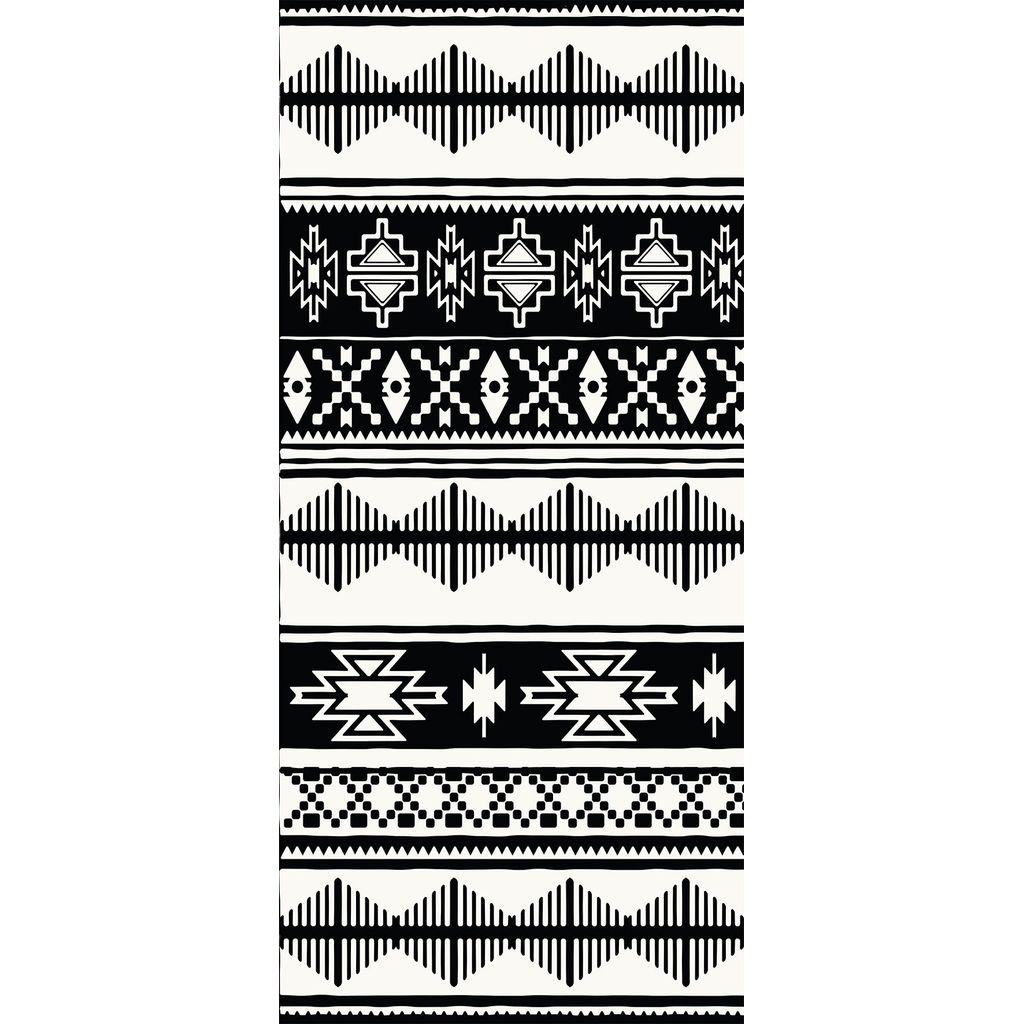 Tapis vinyle noir & blanc 49,5 x 109 cm - Visuel 0