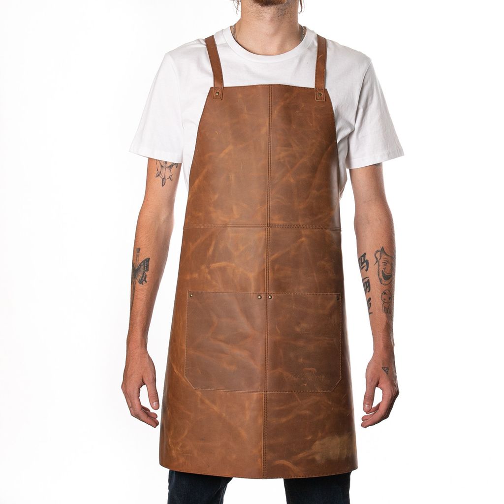 Tablier 100% cuir n°932 marron - Visuel 0