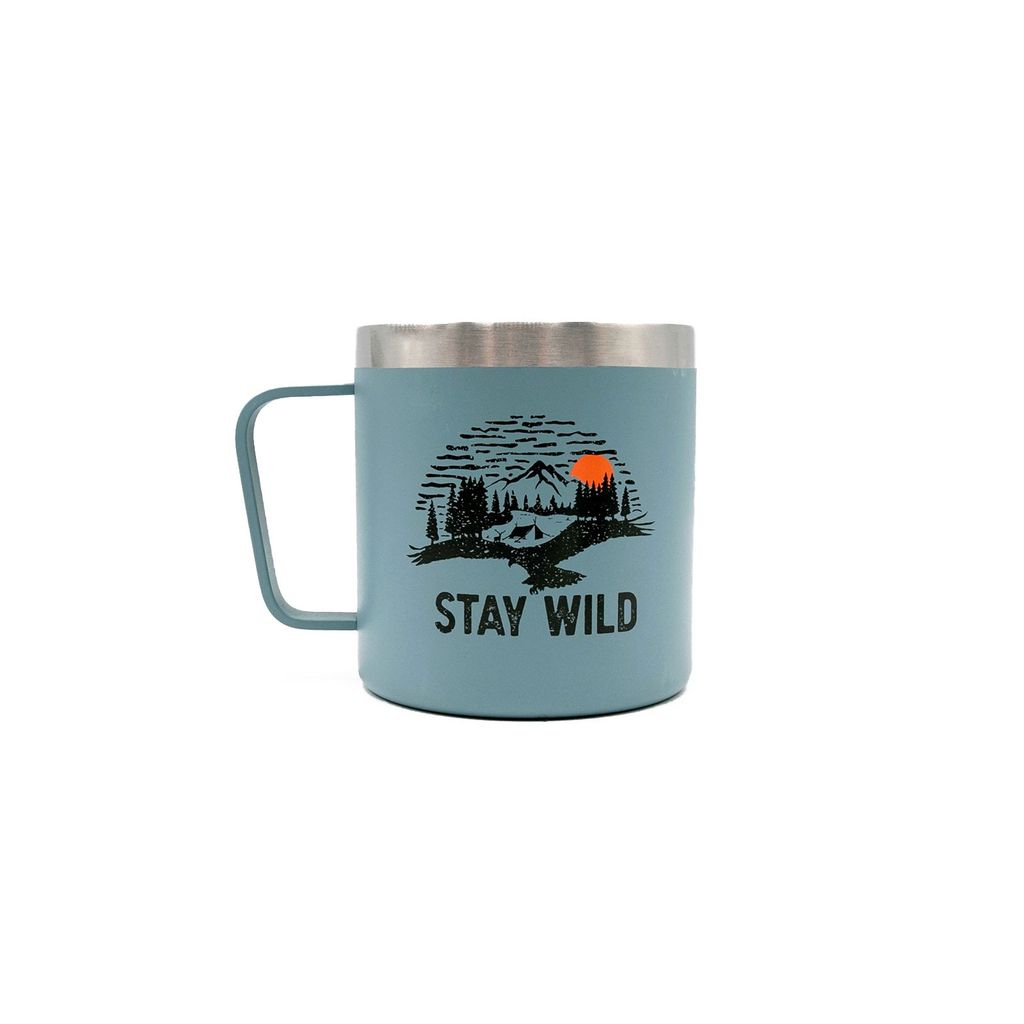 Mug inox BEAVER bleu 350 ml - Visuel 0