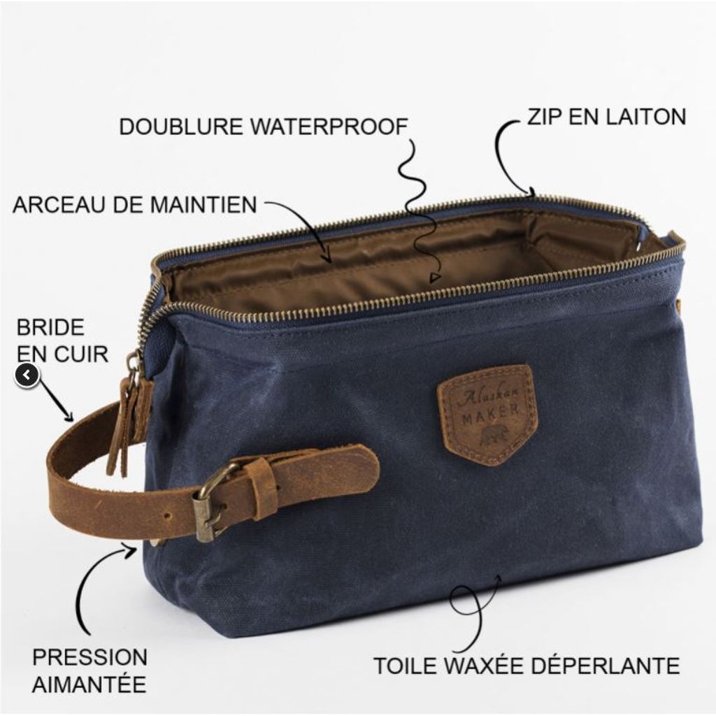 Grande trousse de toilette bleu marine - Visuel 1