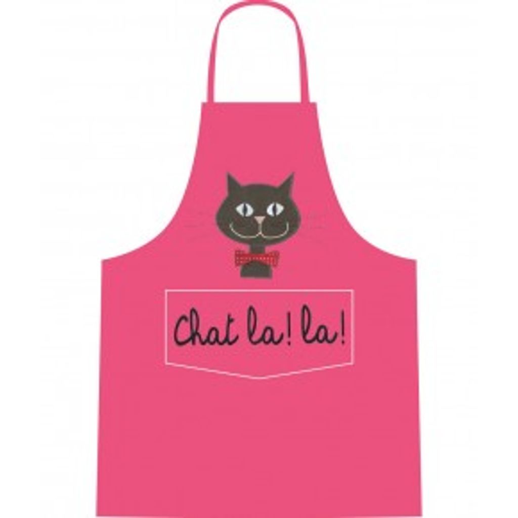 Tablier adulte Chat lala! framboise