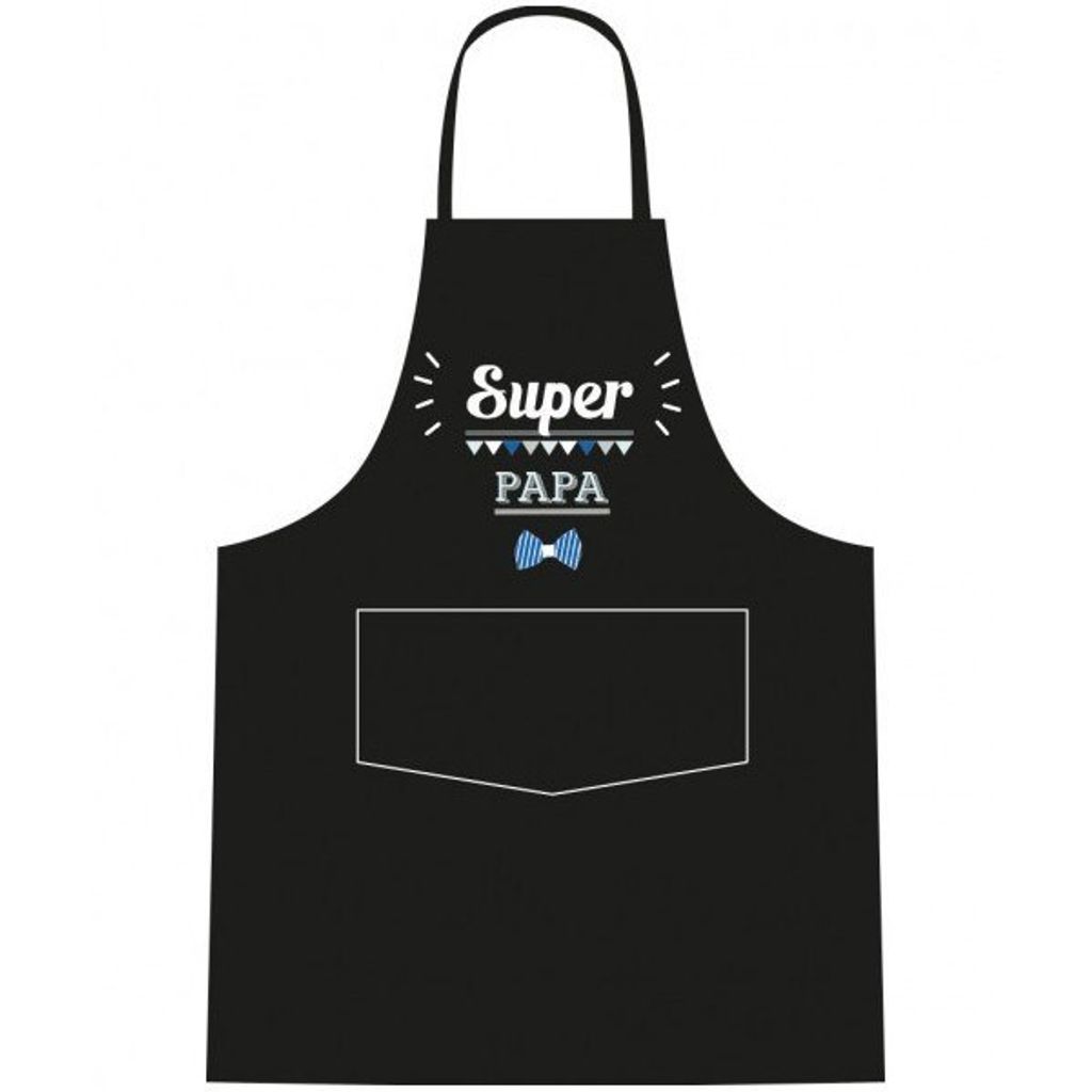 Tablier Adulte SUPER PAPA noir - Visuel 0