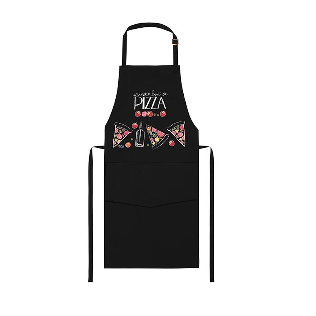 Tablier petit bout de pizza noir