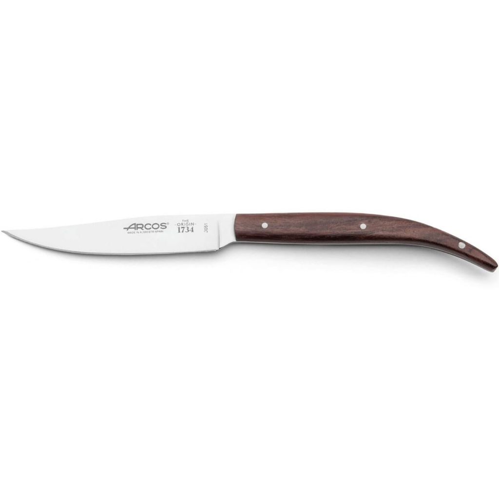 Coffret 4 couteaux à steak THE ORIGIN 1734 manche bois palissandre 11 cm lisse - Visuel 1