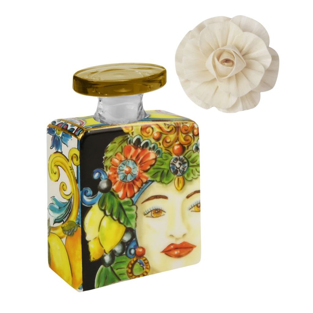 Mini diffuseur de parfum Gold Sicily 100 ml et sa fleur + Flagrance n°3 50 ml