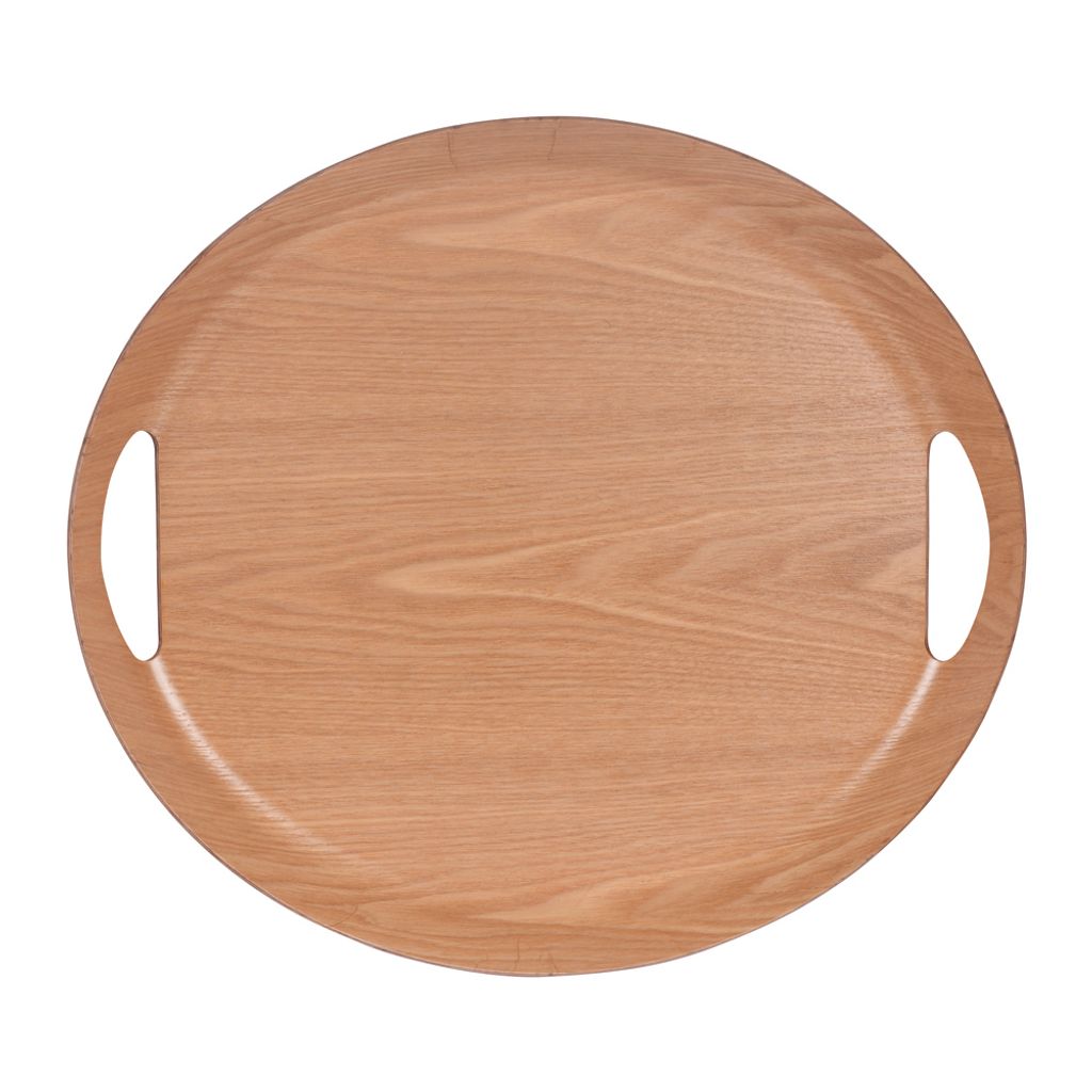 Plateau ovale en bois naturel 46 x 41 cm - Visuel 0