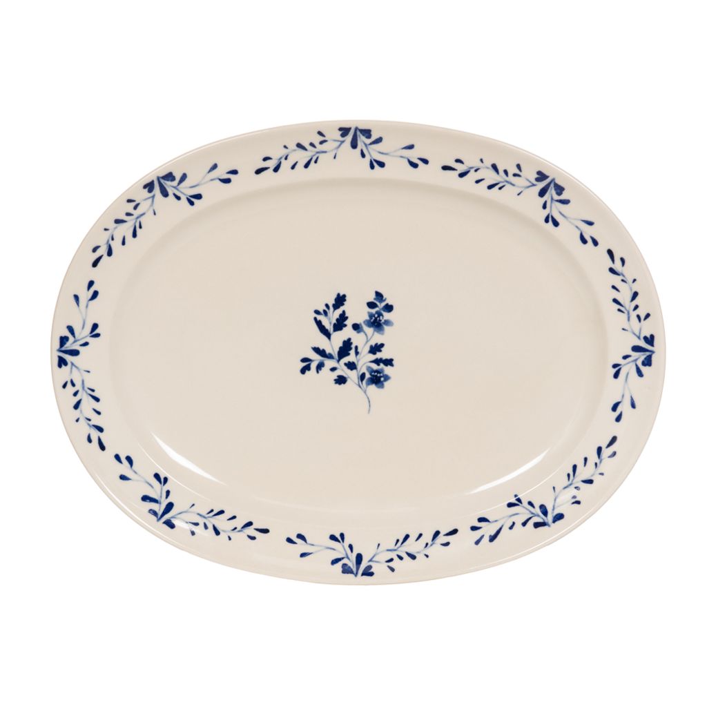 Plat ovale 32x30cm Appoline Bleu - Visuel 2