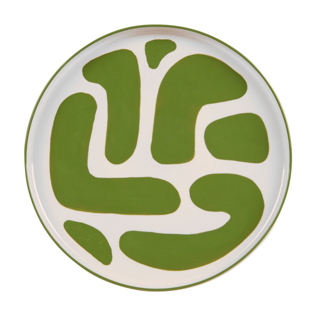 Plat rond Lulli vert D28cm - Visuel 0