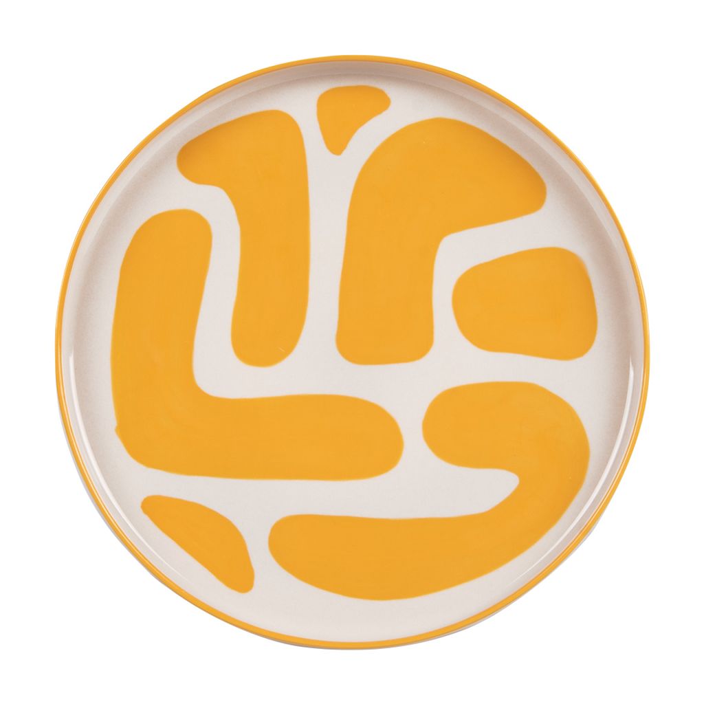 Plat rond Lulli jaune D28cm - Visuel 0