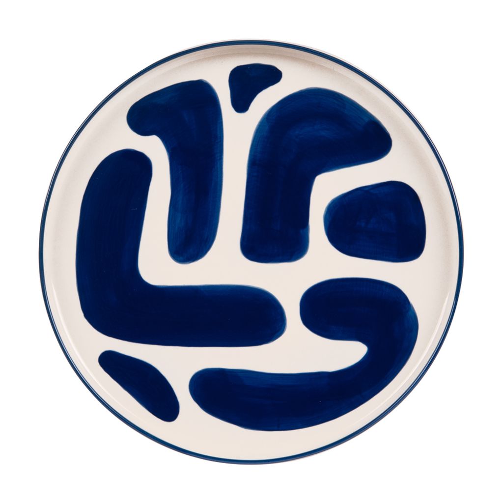 Plat rond Lulli bleu D28cm - Visuel 0