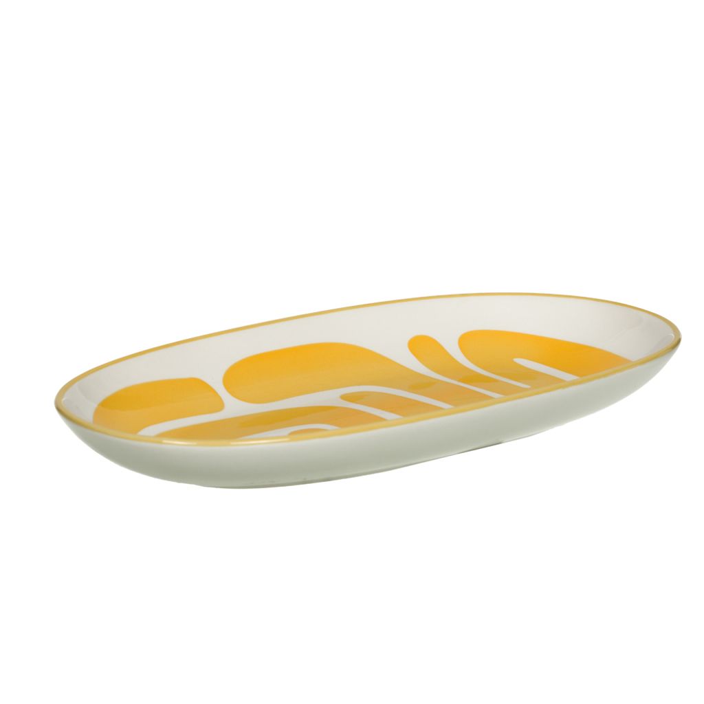 Plat ovale Lulli jaune 30x15 cm - Visuel 0
