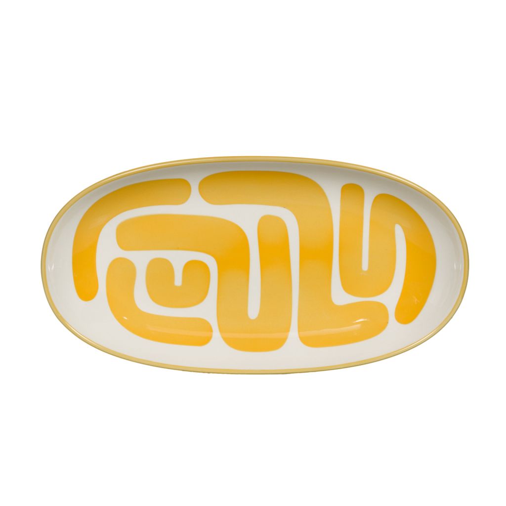 Plat ovale Lulli jaune 30x15 cm - Visuel 1