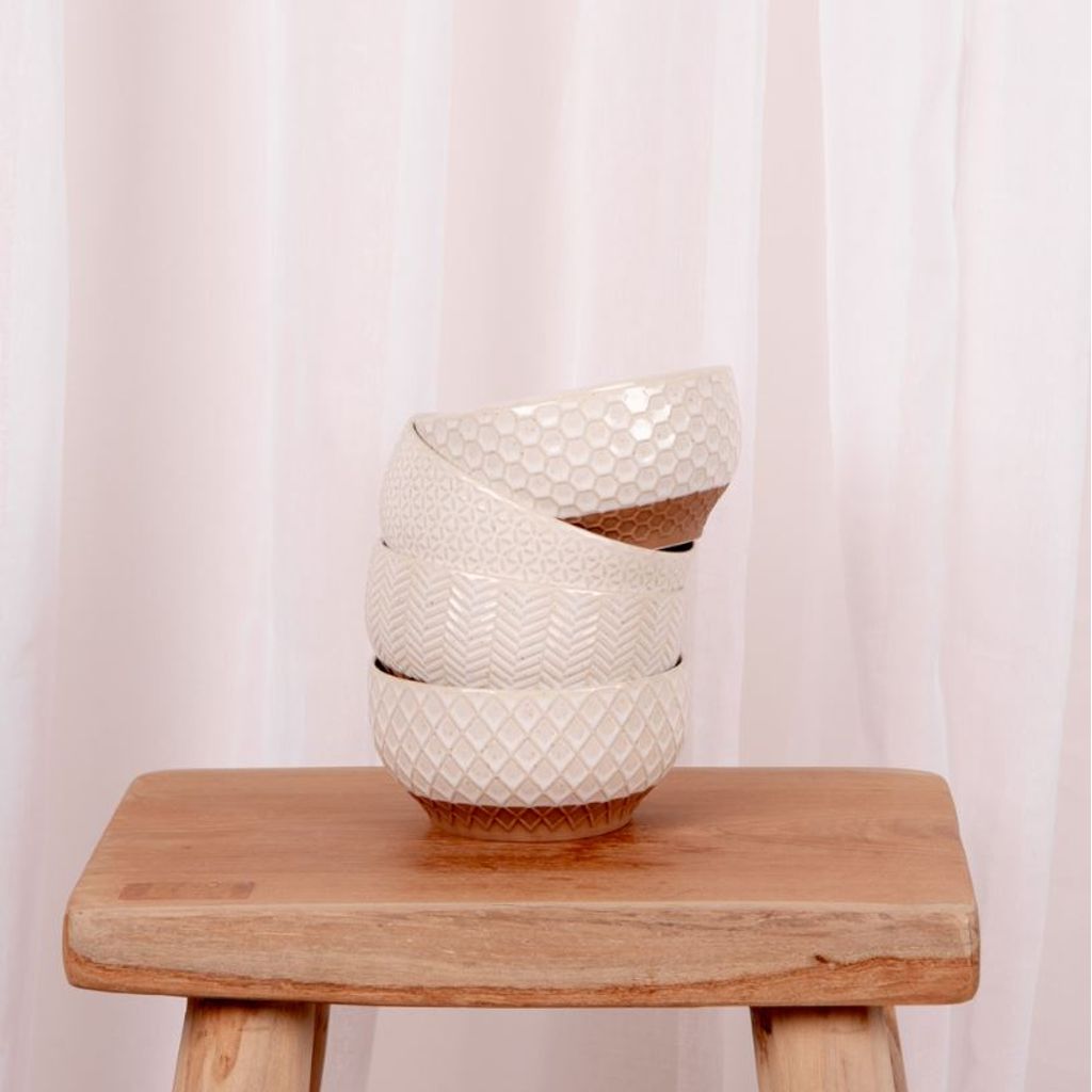 Coffret de 4 coupelles Jaspe 12 cm beige - Visuel 1