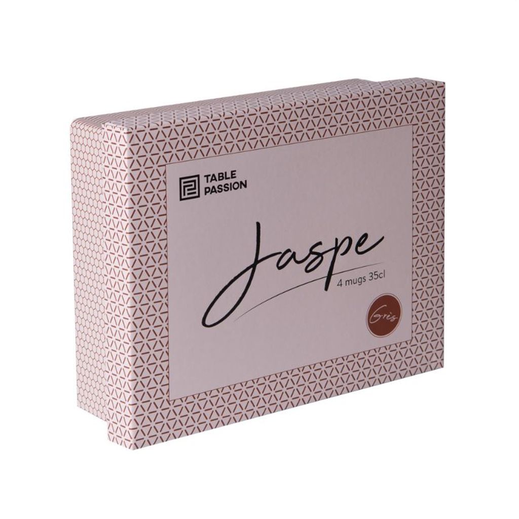 Coffret de 4 mugs Jaspe 35 cl beige - Visuel 2