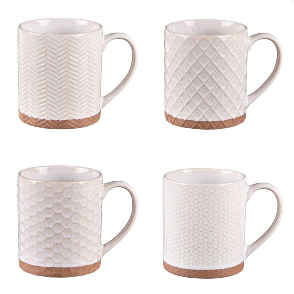 Coffret de 4 mugs Jaspe 35 cl beige - Visuel 1