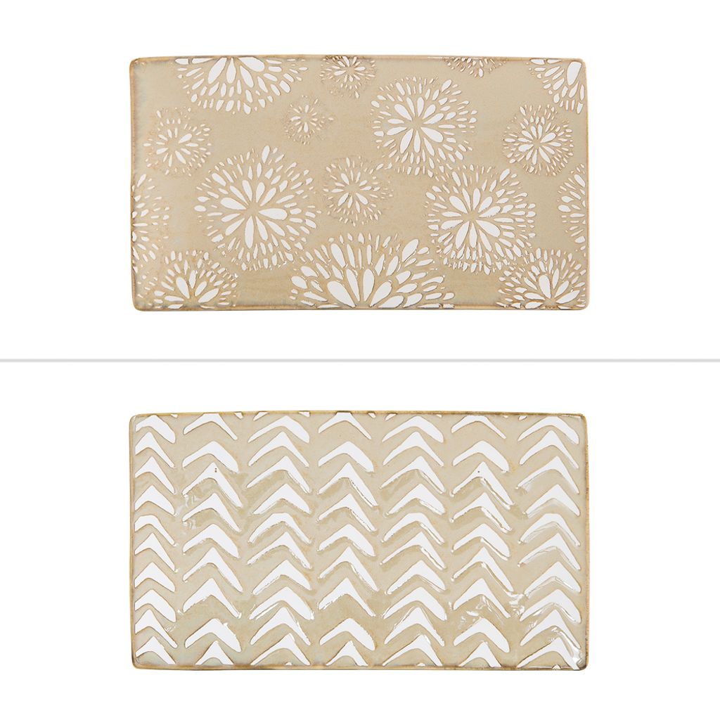 PLATEAU PENJAB BEIGE 29 X 16 CM - Visuel 1