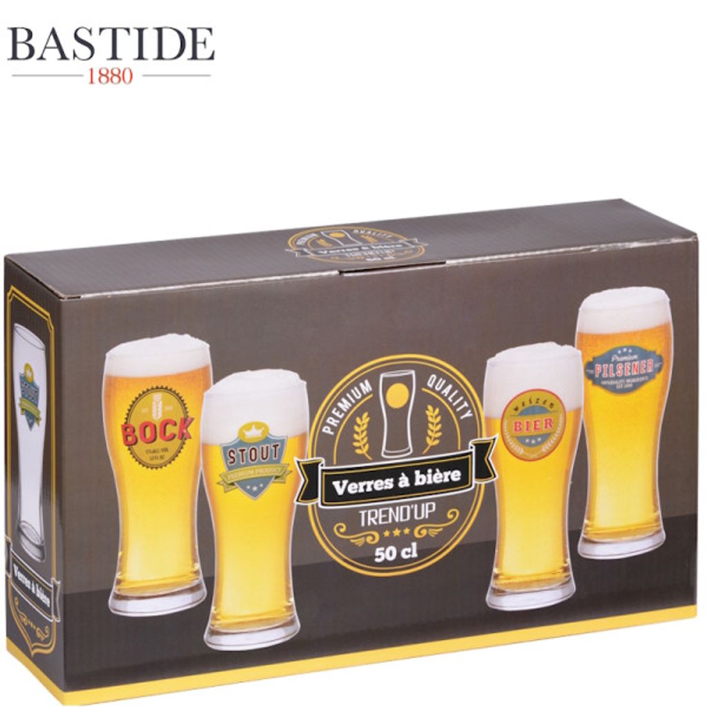 4 verres à bière vintage 50 cl - Visuel 1
