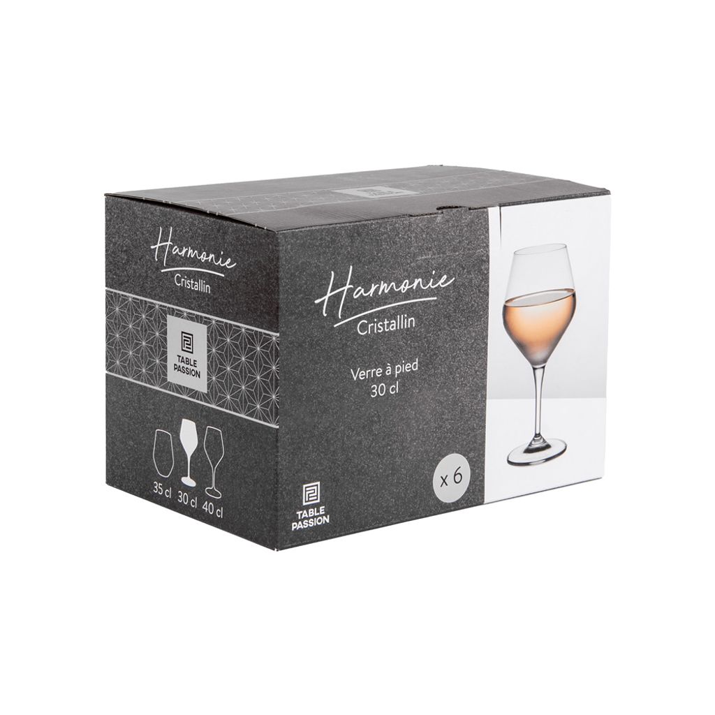 Boite de 6 verres à pied Harmonie 30cl - Visuel 0