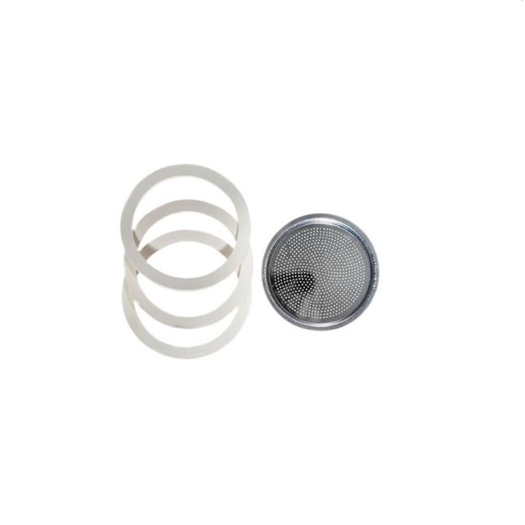 Set de 3 joints + filtre pour cafetière inox 6 Tasses - Visuel 0