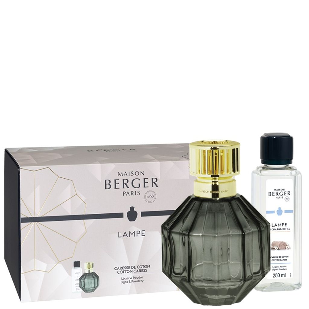 Coffret Lampe Berger Facette Noire parfum Caresse de Coton Maison Berger Paris Ambiance Styles