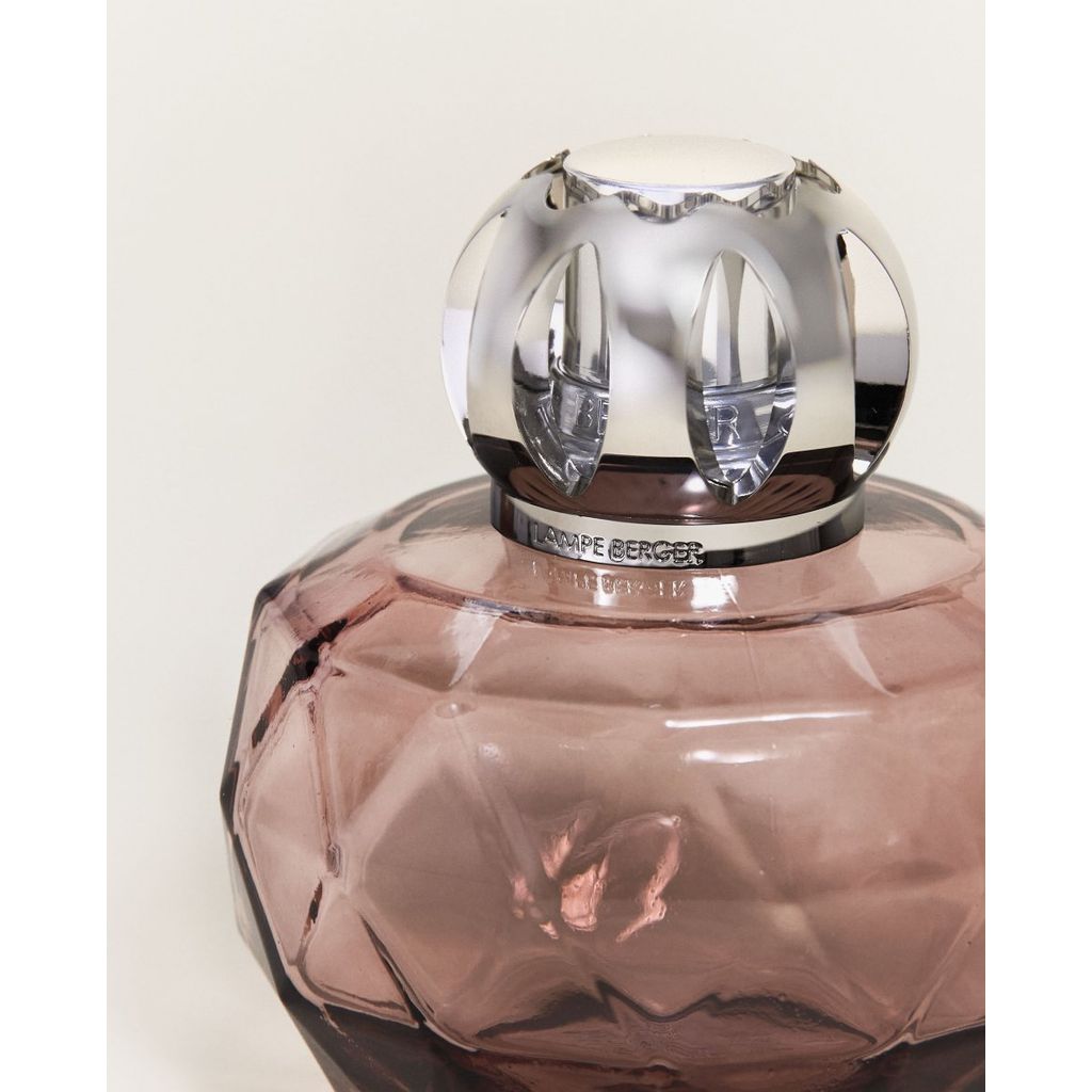 LAMPE BERGER 1900 STYLE DELF ROSE BLEUES EN PORCELAINE