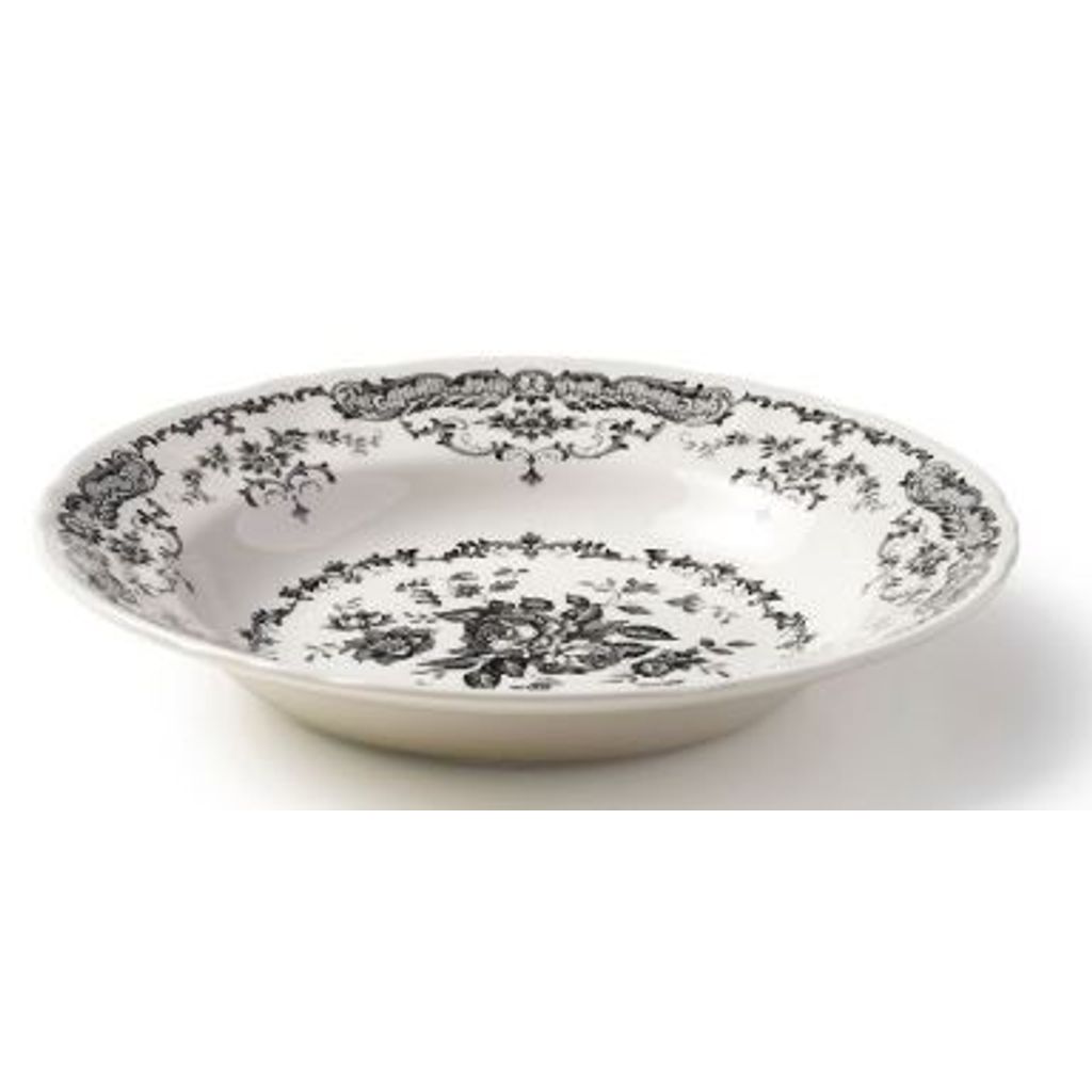 Assiette creuse Rose Noir 23,3 cm - Visuel 0