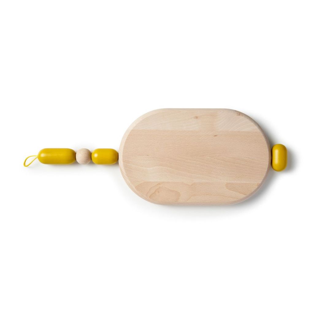 Planche en bois BIJOUX jaune 40 x 20 cm