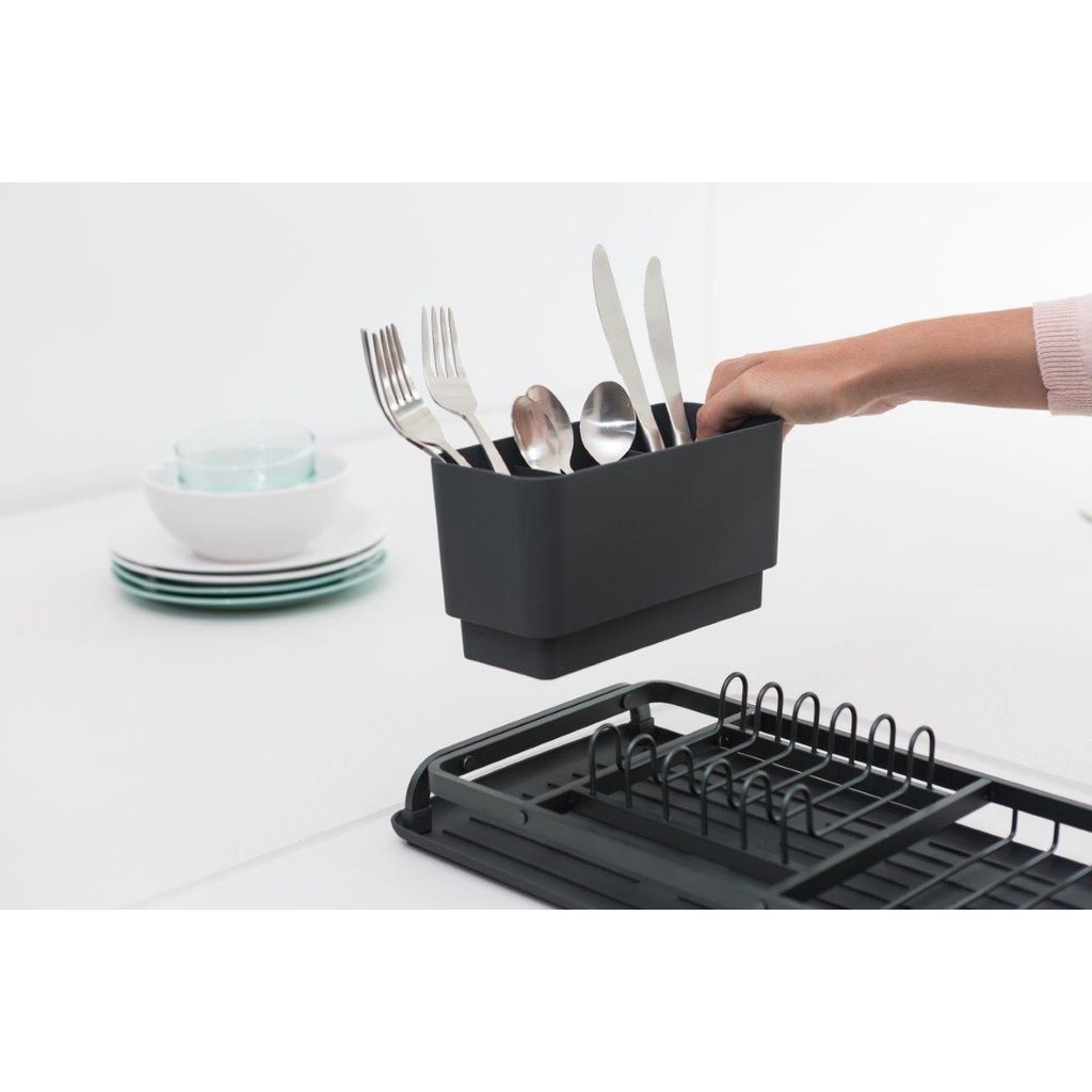 Egouttoir à vaisselle compact gris foncé - Visuel 3